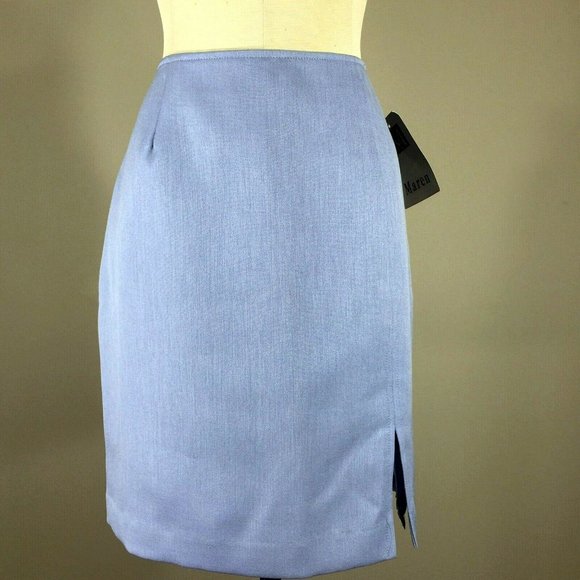 New Vintage Maren Light Blue Pencil Skirt - Fits Like 4/6 - Picture 3 of 11